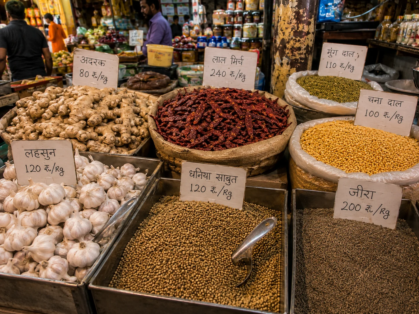 Indian market stall